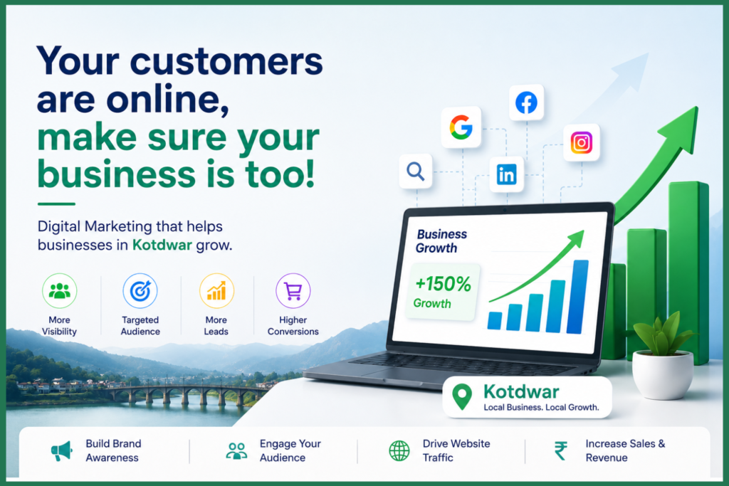 Digital marketing services in Kotdwar helping local businesses increase online visibility, leads, and sales
